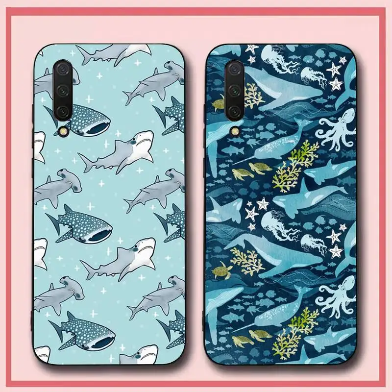 

Ocean Whale Shark Swimming Phone Case for Xiaomi mi 5 6 8 9 10 lite pro SE Mix 2s 3 F1 Max2 3