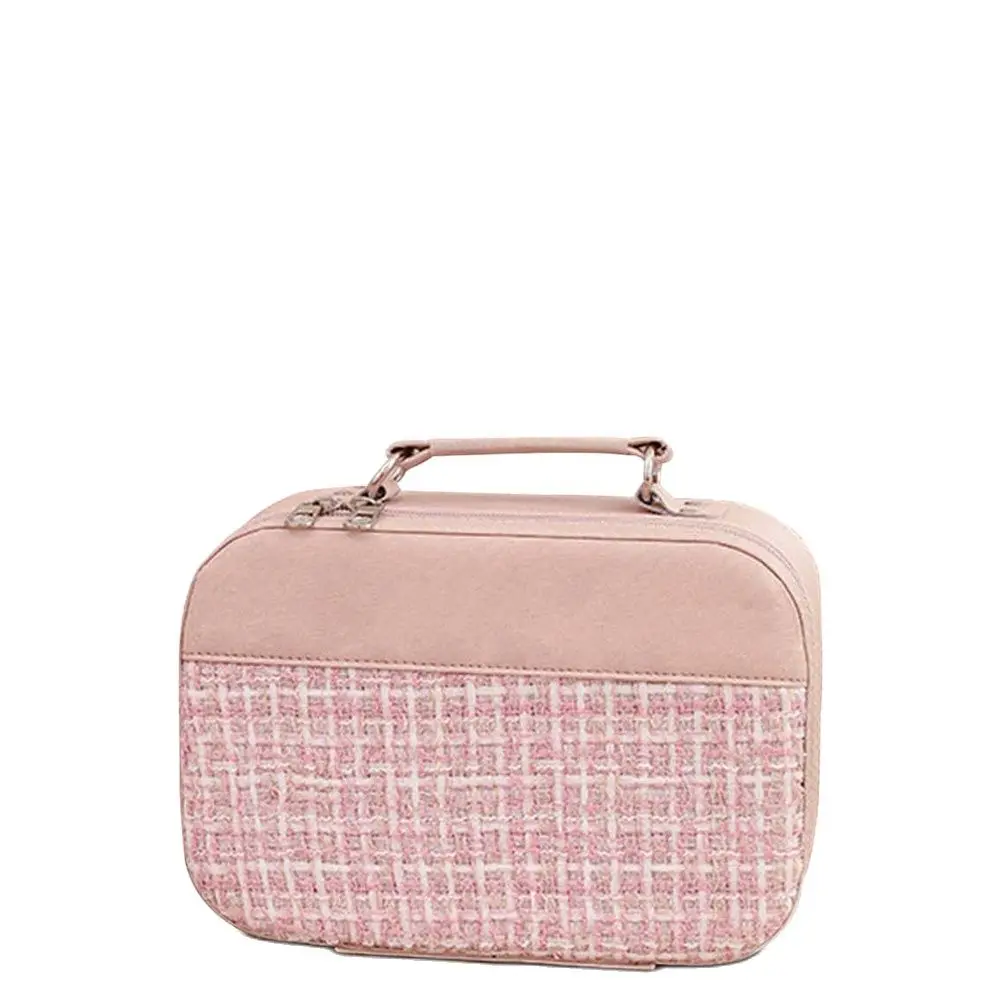 

Индивидуальная прошитая клетчатая косметичка, легкая косметичка для женщин и девушек, Женская портативная косметичка