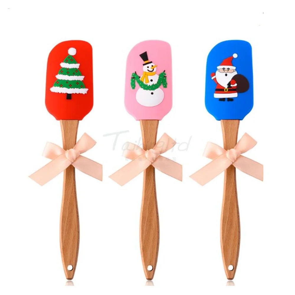 

Christmas Food Grade Non Stick Butter Cooking Silicone Spatula Cookie Pastry Scraper Cake Baking Spatula