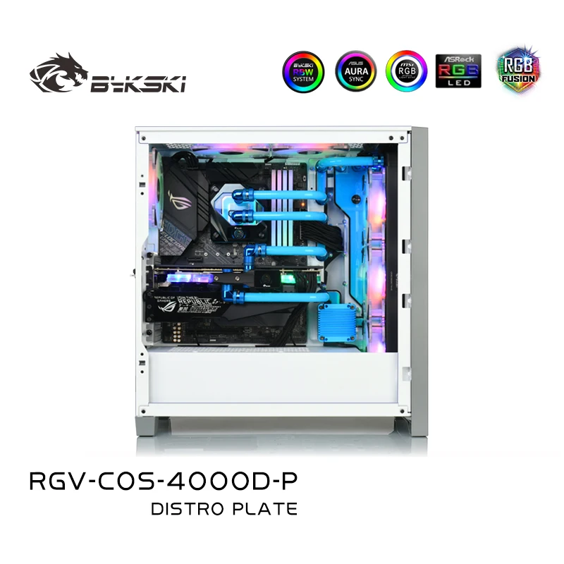 

Bykski RGV-COS-4000D-P, пластина для Corsair 4000D чехол, встроенный резервуар для водяного охлаждения с поддержкой DDC Pump, акриловый резервуар