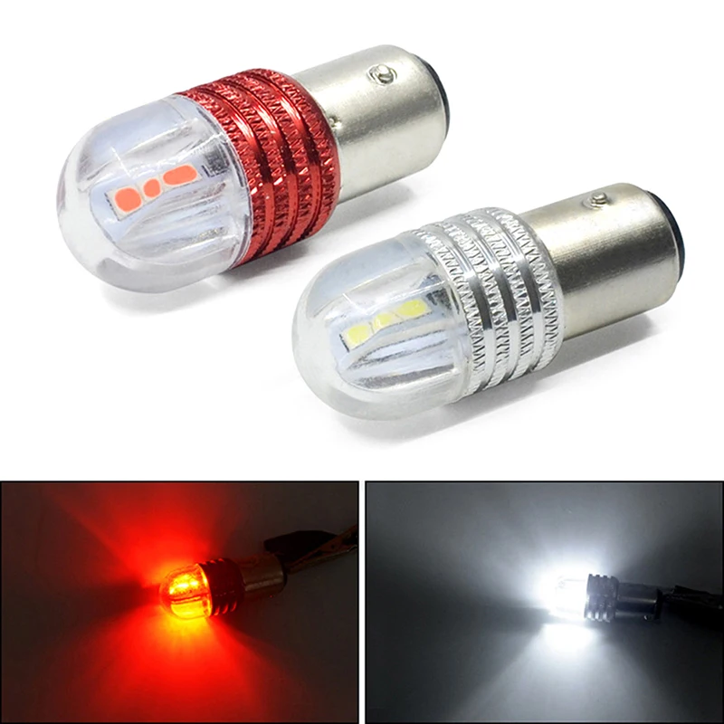 

1Pc 1156 1157 BAY15D Car LED Strobe Lamp 6SMD LED Bulbs Car Brake Turn Signal Tail Flashing Light 12V