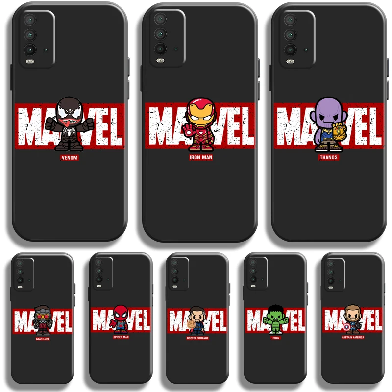 

Avengers Marvel Logo For Xiaomi Redmi 10 9 9T 9A 9C Redmi Note 11 11S 11T 10 10S 9 9S PRO 5G Phone Case Liquid Silicon Soft