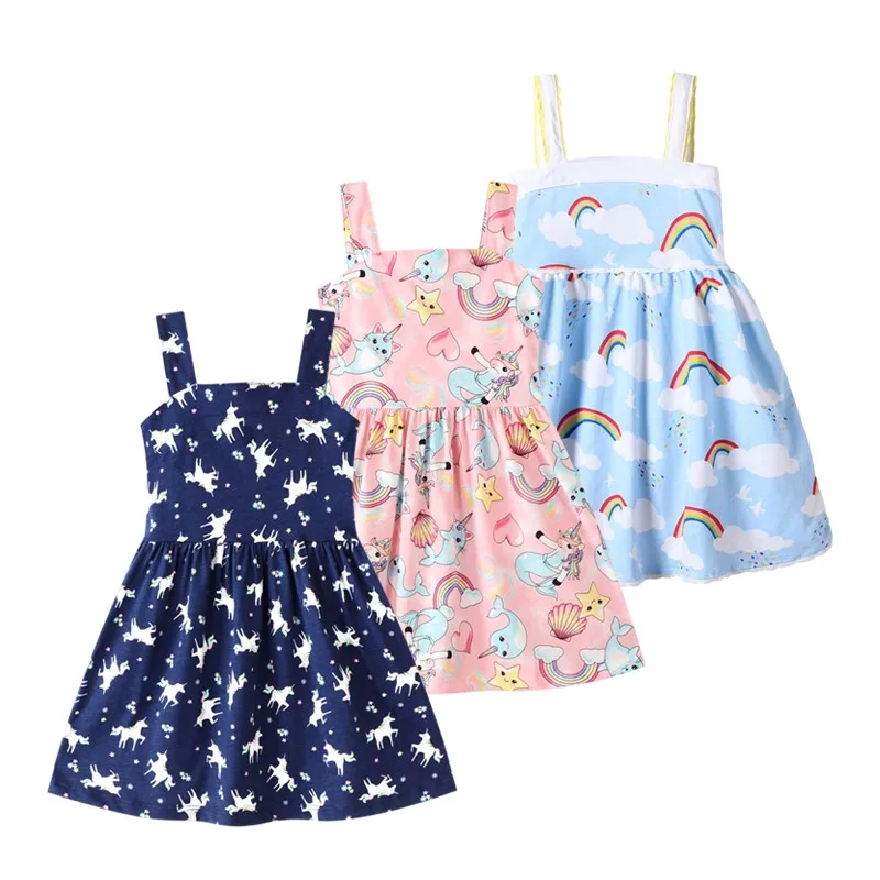 

Summer Dress New Girl Suspender European And American Clothes Fashion Printing Ins Style Baby Sleeveless Dresses For 2-8y Girls