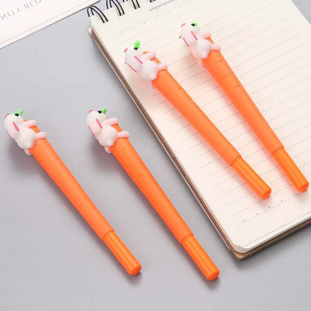 

1Set Rabbit Carrot pens pen carrot kawaii student fruit black scribble school supplies ballpoint stuff- Shaped Pens Black Ink