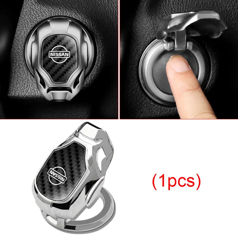 

1pcs Car One-button Start Button Decor Protective Caps Cover For Nissan Qashqai X J10 J11 Trail Tiida Teana Skyline Juke X-trail