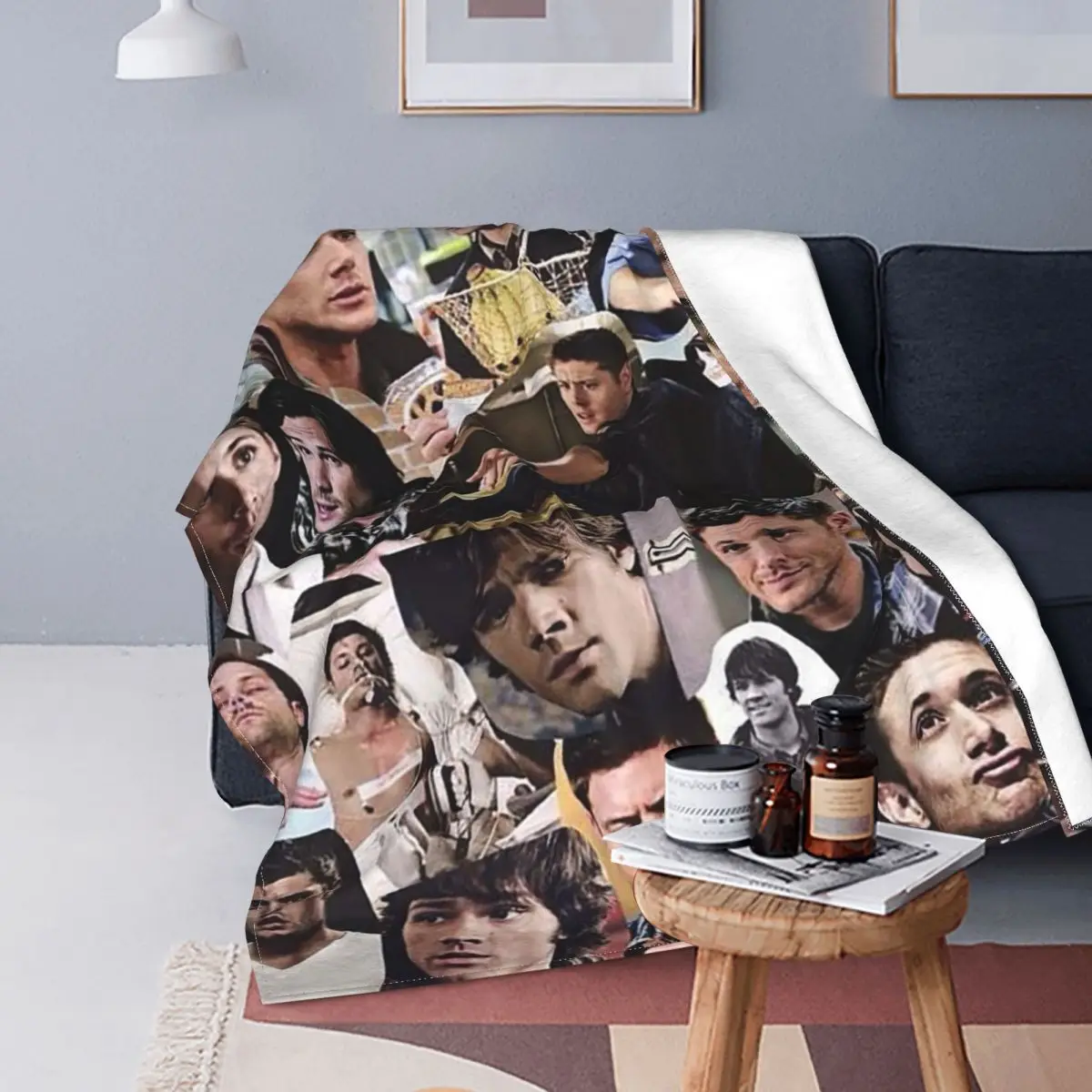 

Collage Plaid Supernatural Blanket Sofa Cover Coral Fleece Plush All Season TV Series Throw Blanket for Bedding Car Quilt