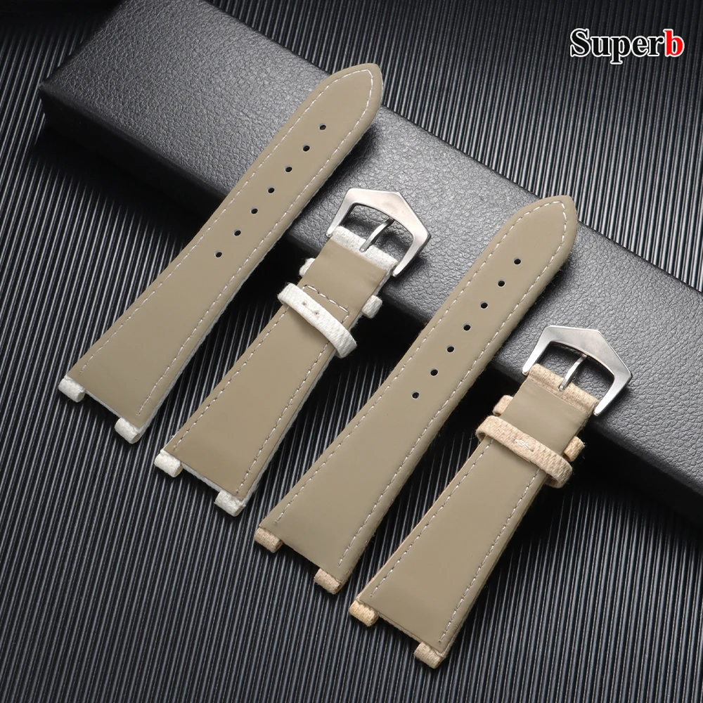 Фото Джинсовые нейлоновые кожаные ремешки для часов 25*13 мм для Patek Philippe Nautilus Series 5711 5712 7010G, деловой винтажный браслет №4