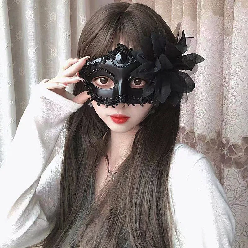 Женские маскарадные маски с цветами лилии кружевная женская маска для косплея