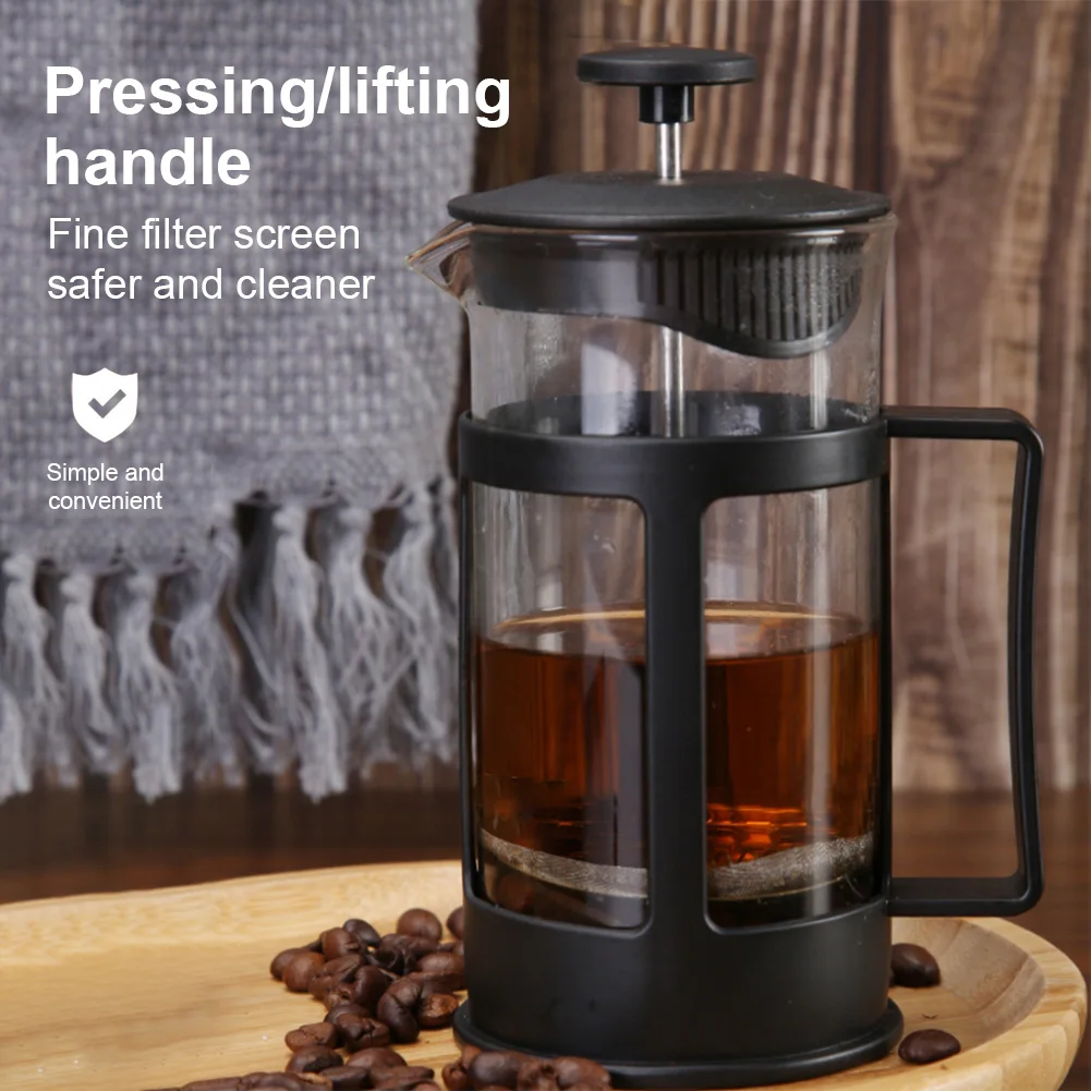 French Press Coffee Maker Pot Multifunctional High Quality Glass Tea 350/600/800ml Home Office |