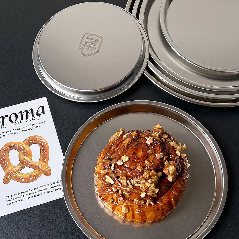 Корейская круглая десертная тарелка из нержавеющей стали 304 поднос для закусок