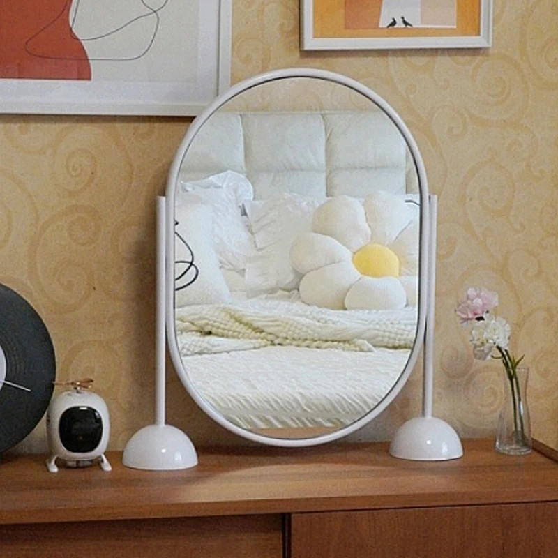 

Makeup Holder Decore Miroir Glass Women Makeup Shower Aesthetic Round Mirror Bedroom Full Body Decoration Maison Home Decoration