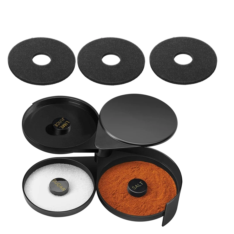 Солевая оправа набор оправы соли с 3 губками 3-уровневая стеклянная для коктейлей