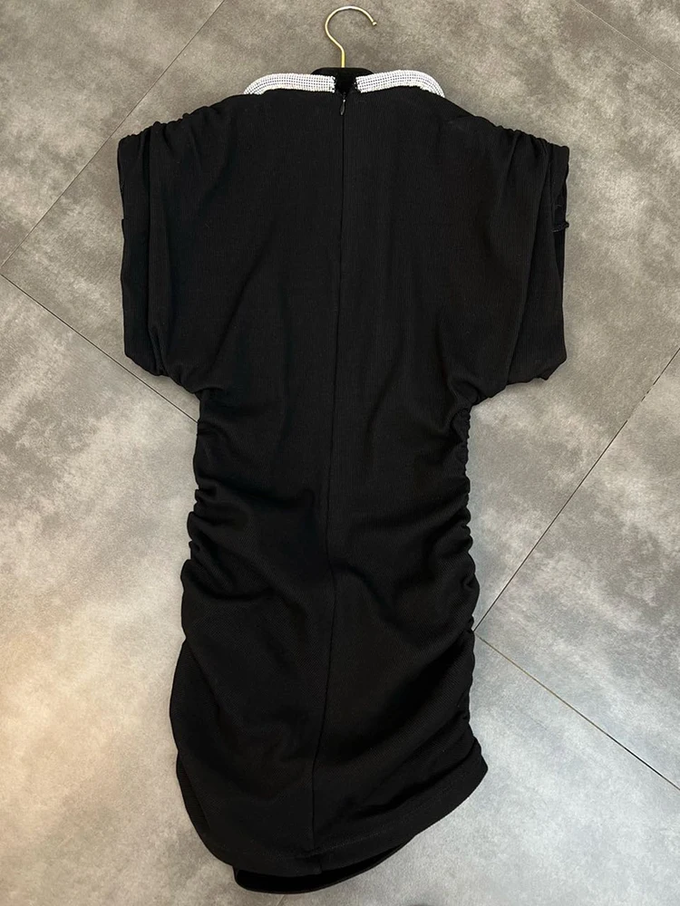 Женское платье-мини TWOTWINSTYLE черное летнее платье с круглым вырезом без рукавов