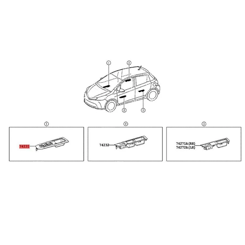 Правый приводной передний правый и левый стеклоподъемник переключатель