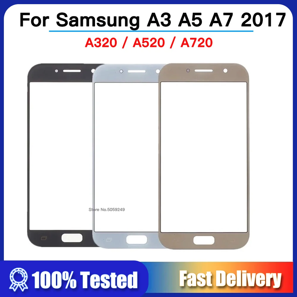 

Стекло для экрана Samsung Galaxy A3 A5 A7 2017 A320 A520 A720, сменная панель сенсорного экрана, ЖК-дисплей, переднее внешнее стекло, крышка объектива