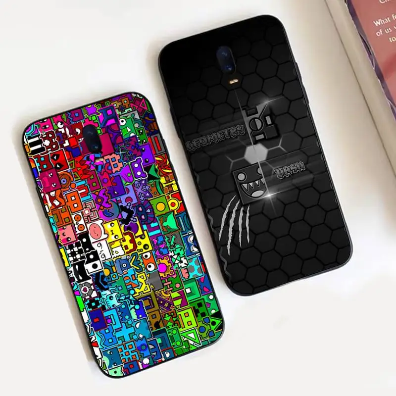 

Game Geometry Dash Phone Case For Oppo Reno Realme C3 6Pro Cover For vivo Y91C Y17 Y19 Funda Capa
