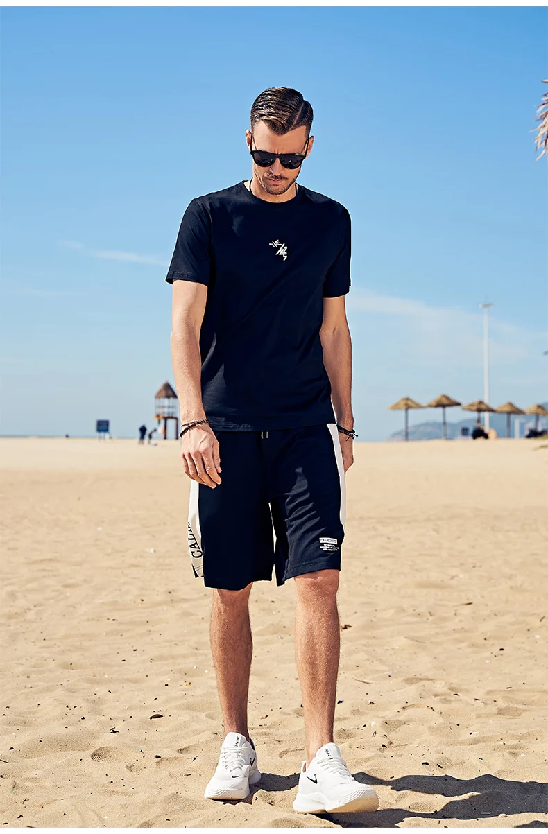 

7577 summer new products, letters behind the trend and creativity, printed casual round neck T-shirt