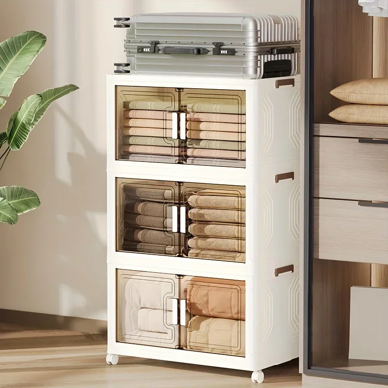 Складной ящик для хранения большой емкости многослойный органайзер шкафа с