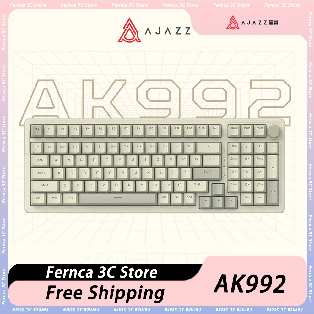 Проводная Механическая клавиатура Ajazz AK992 эргономичная компьютерная с 98