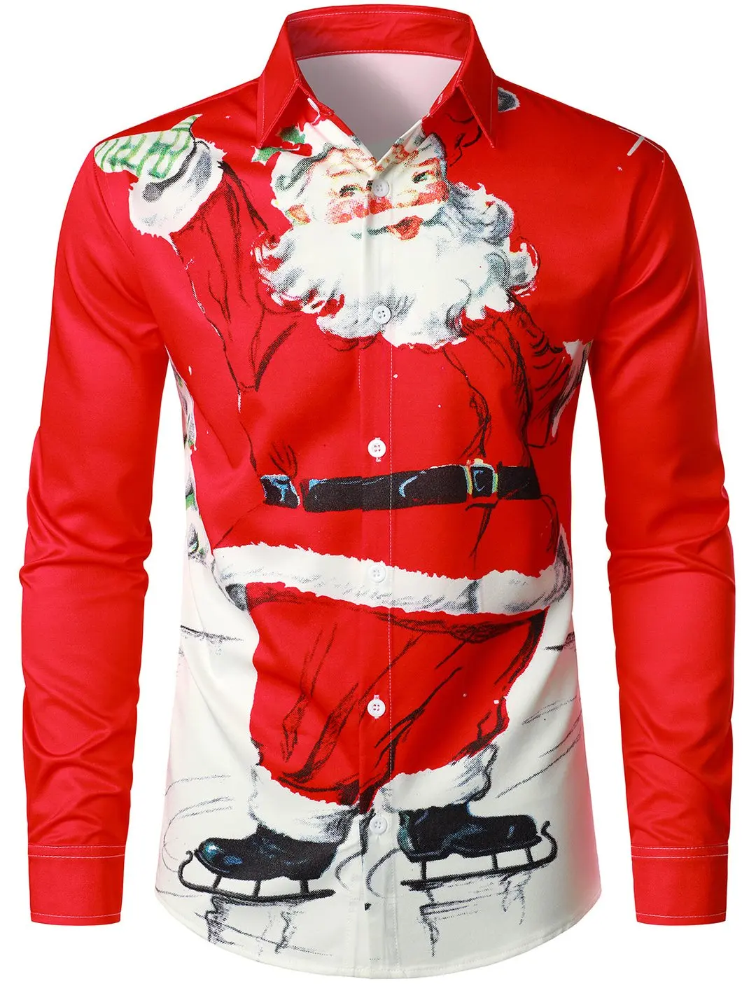 Men's Christmas Plaid 3D printed jacket long sleeve snowflake Santa Claus jacket men's shirt men's shirt 2022 new high quality