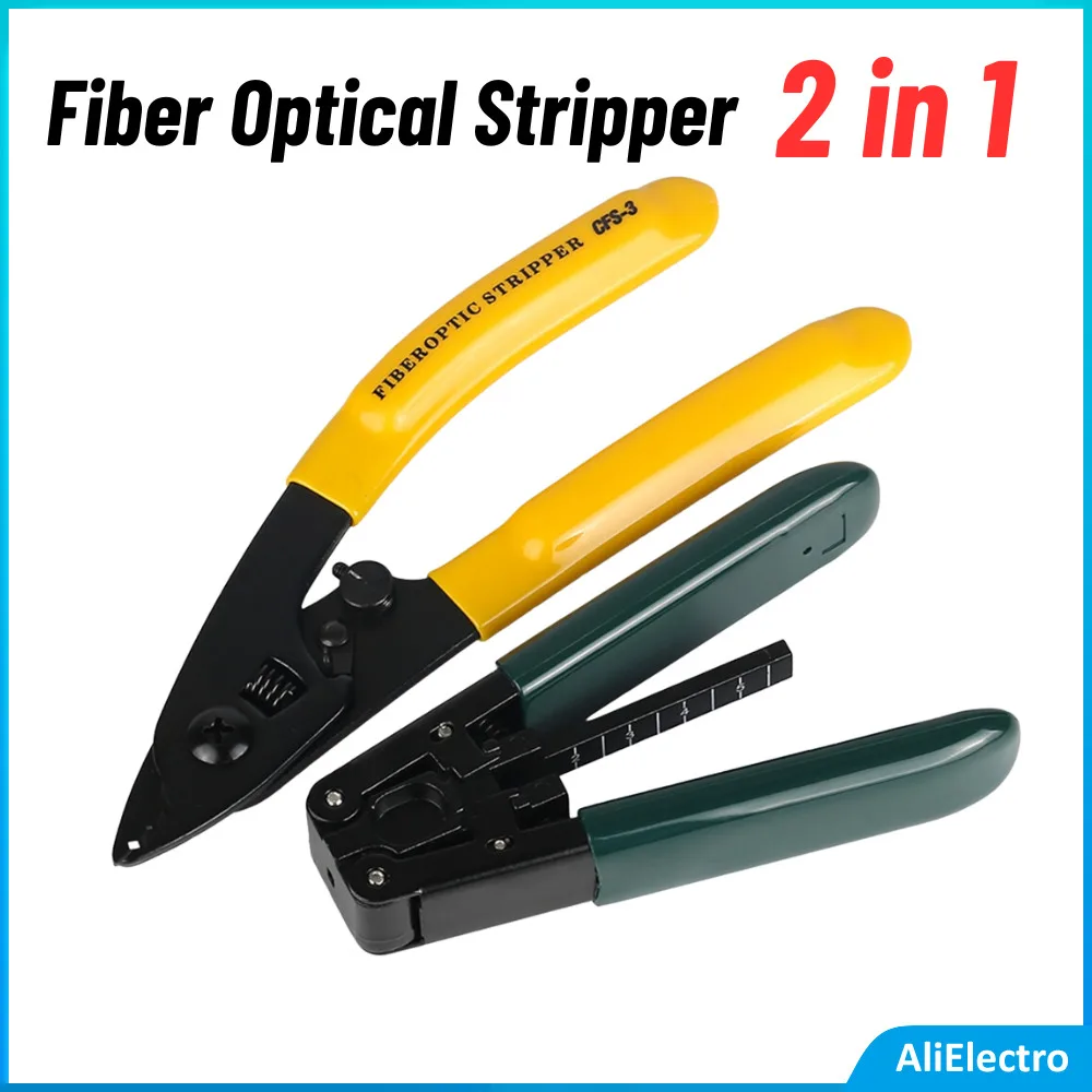 2 Piece Set CFS-3 Three-port Clamp Leather Cable Stripping Set Fiber Stripping Pliers Stripping Clamp Leather Pliers
