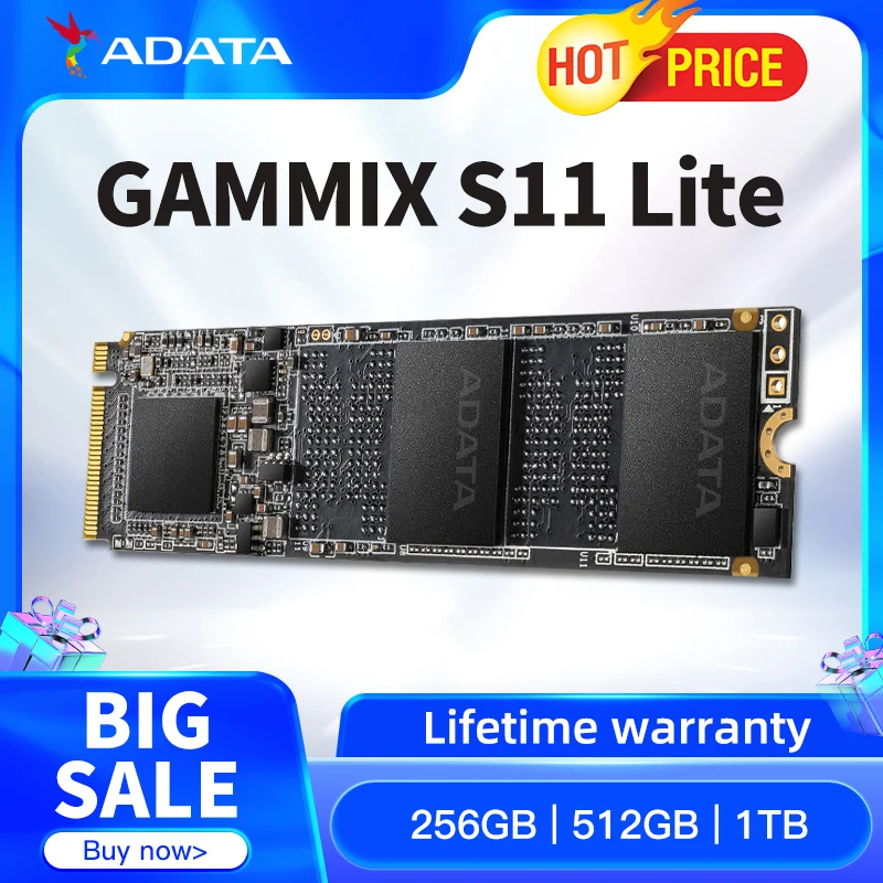 

ADATA XPG GAMMIX S11 Lite 256GB 512GB 1TB PCIe Gen3x4 M.2 2280 Solid State Drive For Desktop Internal hard drive 256G 512G New