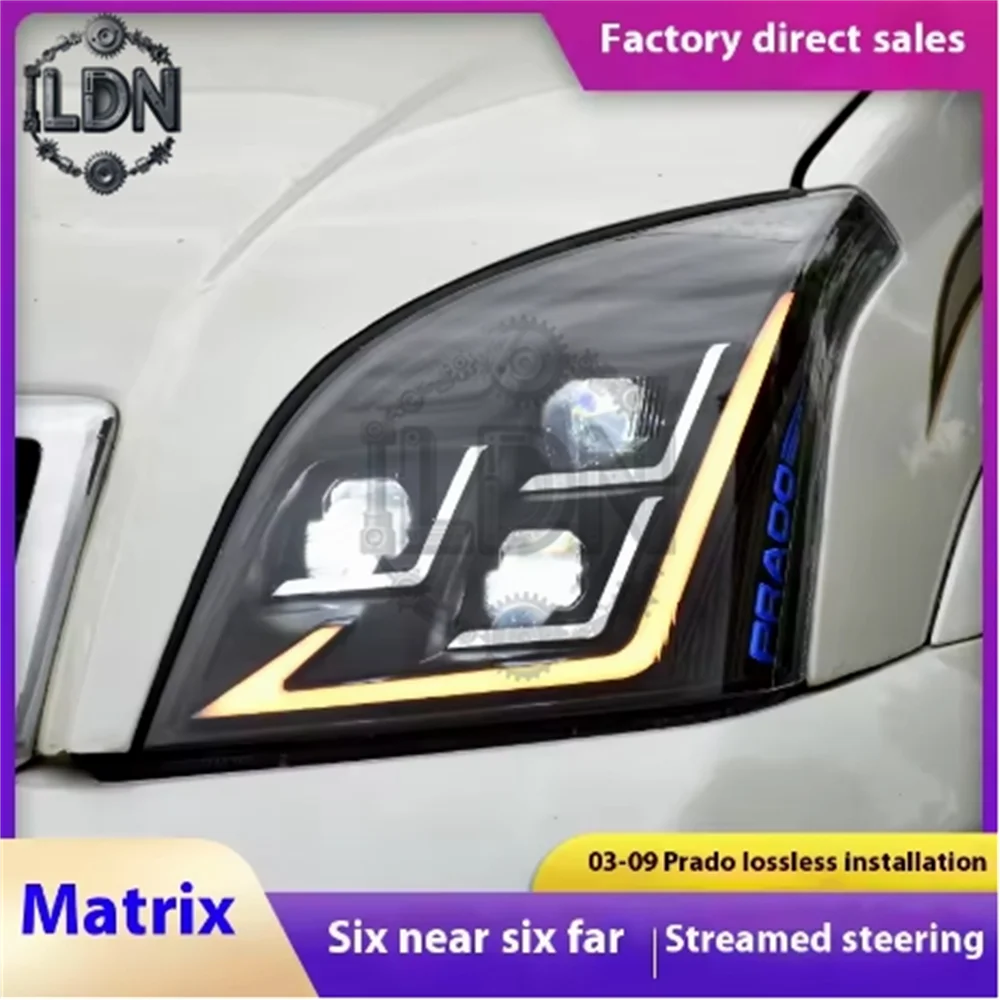 

Фара для TOYOTA Prado LC120 FJ120 (2003-2009) | Модифицированная светодиодная фара в сборе | Динамические плавные ходовые/поворотные огни