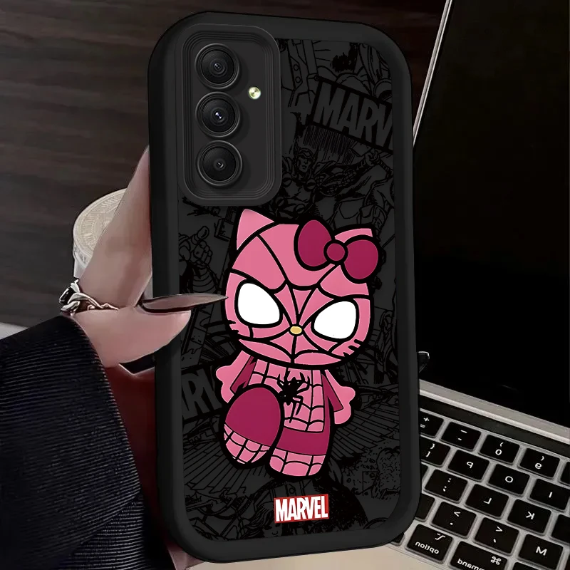 Мягкий чехол для телефона Человек-паук Hello Kitty Samsung Galaxy A25 A35 A55 A15 A05 A05S A24 A13 A23 A12 A22 A32