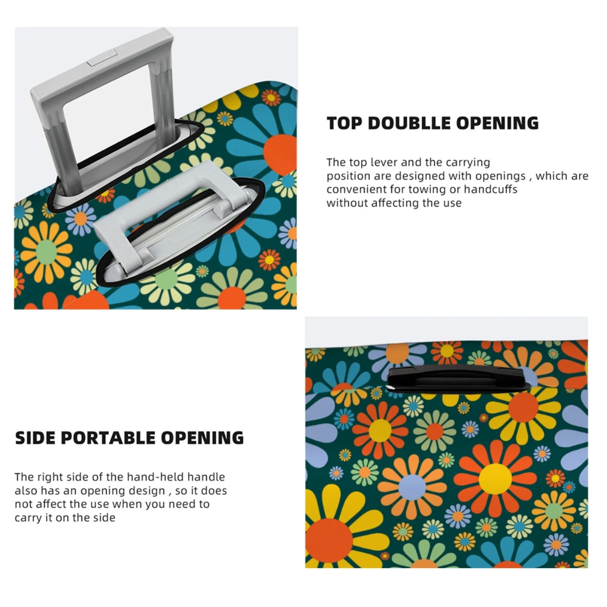 Luggage Covers Abstract Flower Suitcase Cover Travel Accessory High Elastic Fabric Protects Luggage From Dust And Scratches