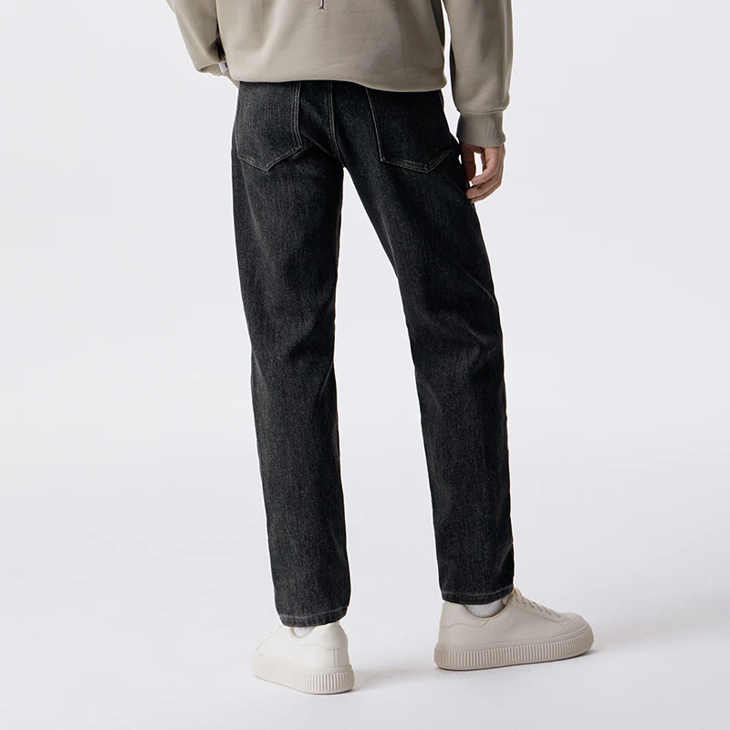 Джинсы Semir мужские зимние фланелевые теплые облегающие брюки классические