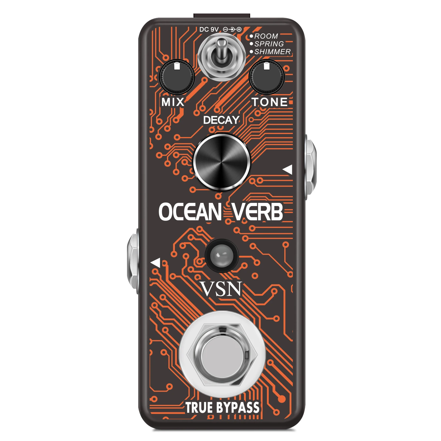 VSN LEF-3800 Digital Reverb Pedal Guitar Ocean Verb Pedal Room Spring Shimmer 3 Modes Wide Range With Storage Of Timbre Pedal