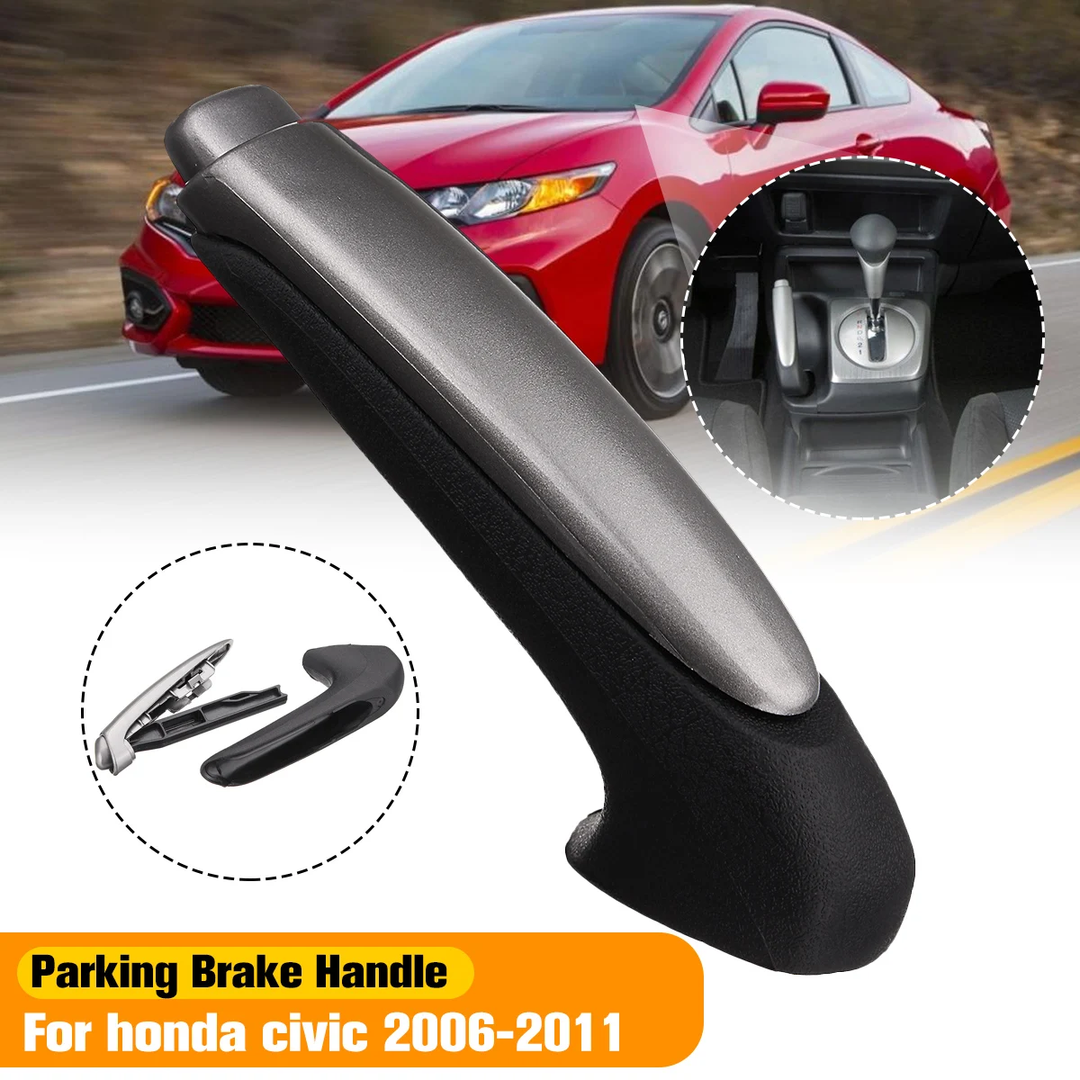 Car Handle Grip Covers Parking Hand Brake Handle Sleeve Protector Interior Accessories for Honda for Civic 2006 2007 2008 -2011