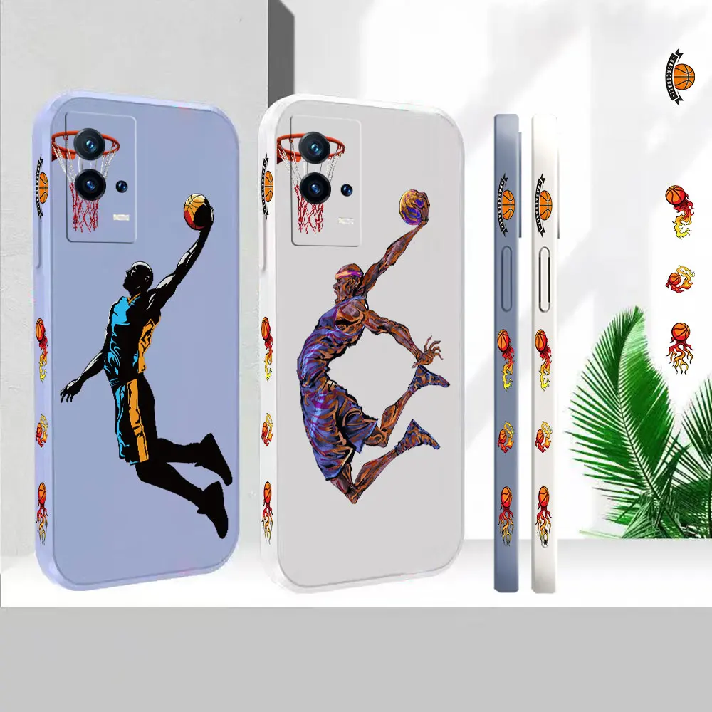 

Liquid Silicone Phone Case For VIVO IQOO 11 10 9 8 7 5 Z7 Z6 Z5 Z3 Neo 7 6 5 5S 3 Colour Wild Basketball Cover Fundas Cqoue Capa