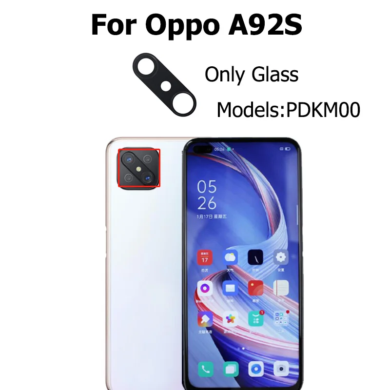 

Оригинальный стеклянный объектив для камеры Oppo A92S, стекло для задней камеры с клейкой наклейкой, замена, 2 шт.