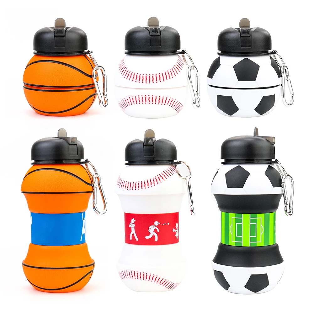 

Outdoor Sports Portable Silicone Kettle Folding Spherical Leak-proof Anti-fall Travel Children's Adult Creative Water Bottle