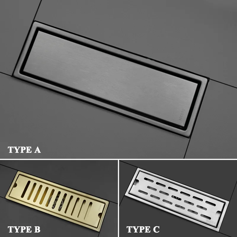 Сток в полу из нержавеющей стали матовая Золотая черная стиральная машина для