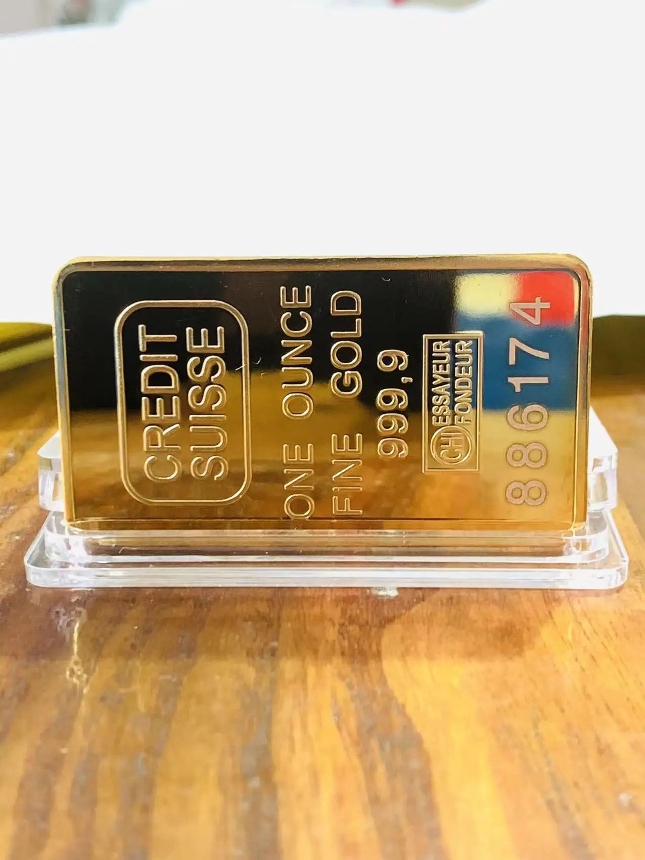 Пользовательский 24k чистый позолоченный лазерный серийный номер 50 мм