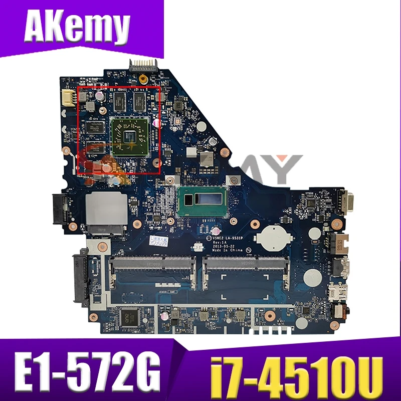 

Материнская плата для ноутбука Akemy для ACER Aspire i7-4510U системная плата LA-9531P SR1EB 216-0841027 DDR3