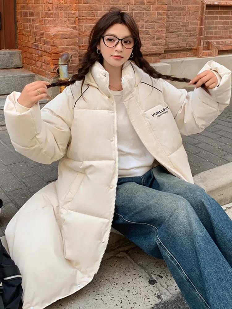 Гонконгский пуховик пуховое пальто средней длины выше колена утолщенная