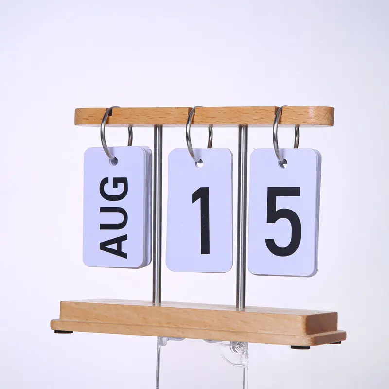 

Деревянный календарь для стола, вечная Таблица с вечным откидным столом для дома, офиса, гостиной, украшение для стола, художественное украш...