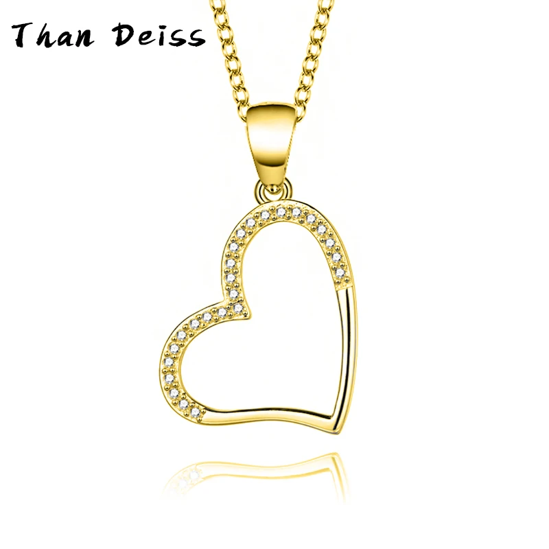 

S925 Sterling Silver Heart-Shaped Love Necklace Europe And The United States Fashion Simplicity Micro Inlay Clavicle Chain