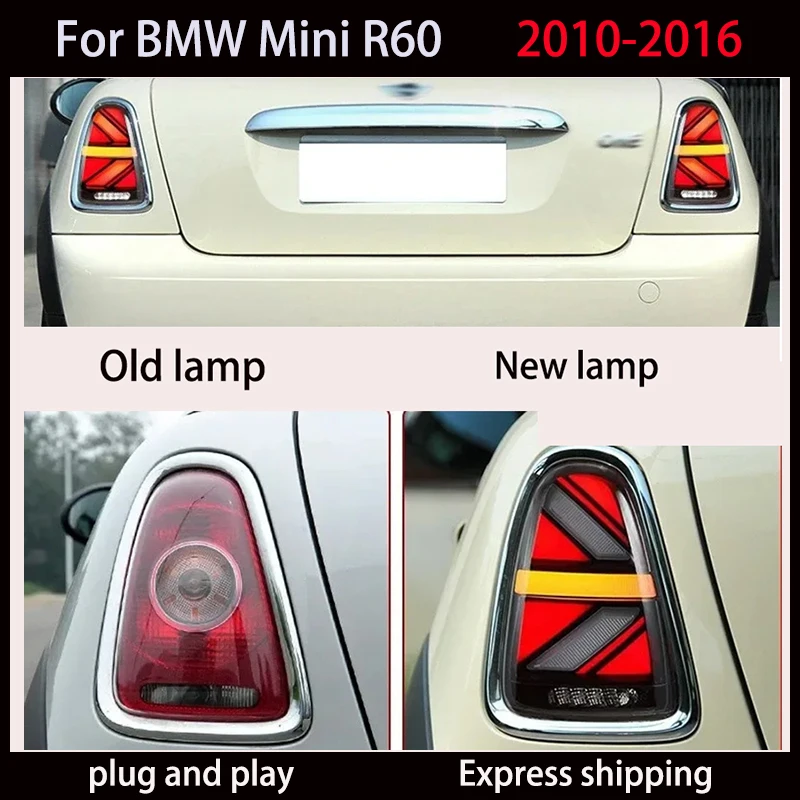 Фото Стайлинг автомобиля задний фонарь для BMW MINI R60 светодиодный задний фонарь 2010-2016 Countryman динамический сигнал DRL тормозной задний ход автоаксессуары №5