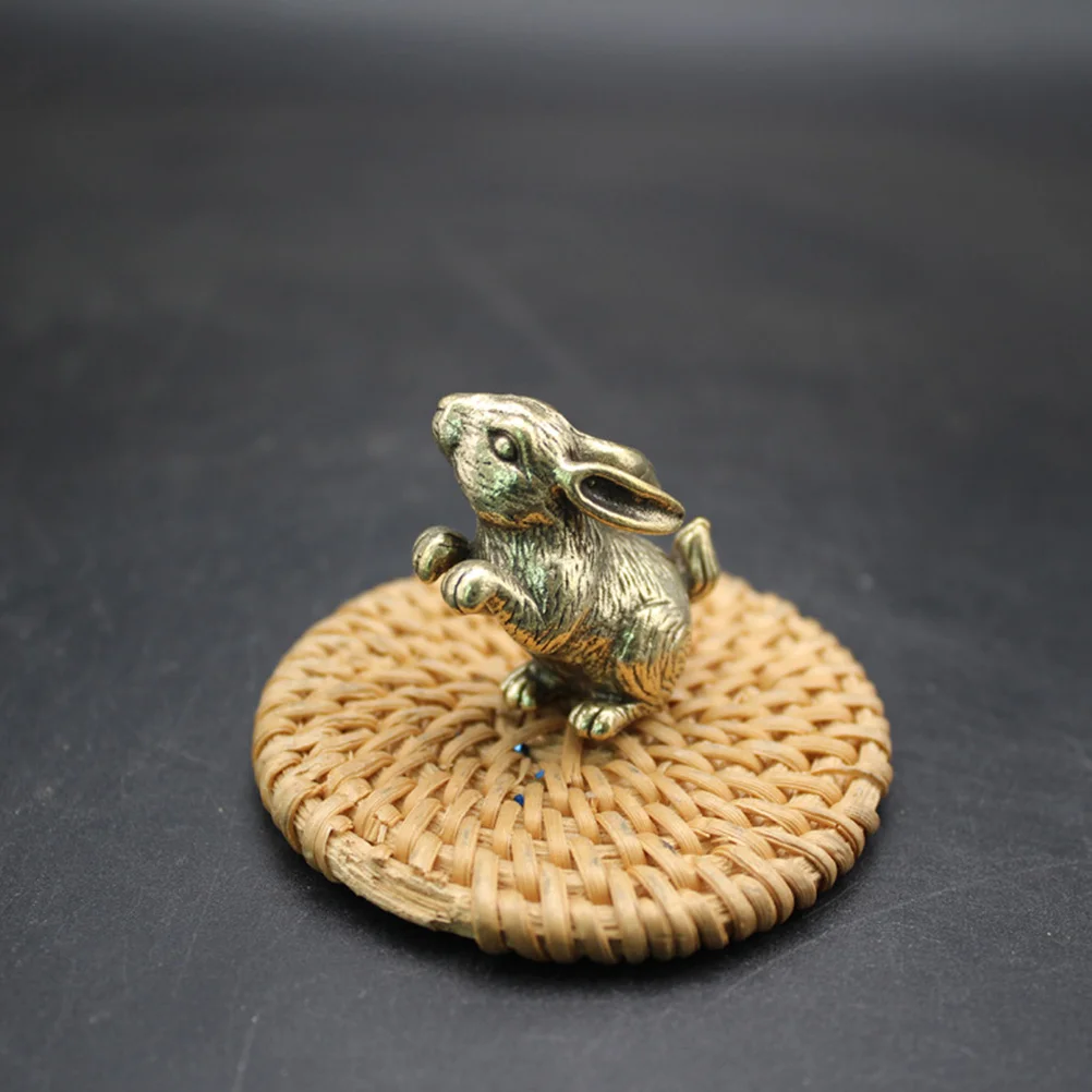 

Brass Bunny Indoor Decor Statue Rabbit Statues Maitreya Creative Ornament Exquisite Decorations