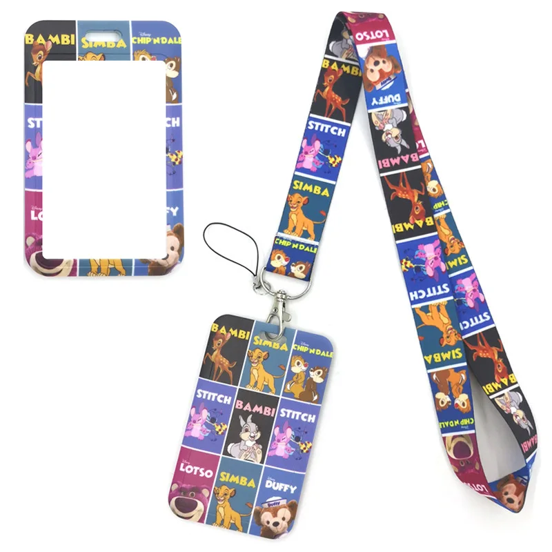 

Disney Characters Lanyard Keys Phone Holder Funny Neck Strap With Keyring ID Card DIY Animal webbings ribbons Hang Rope