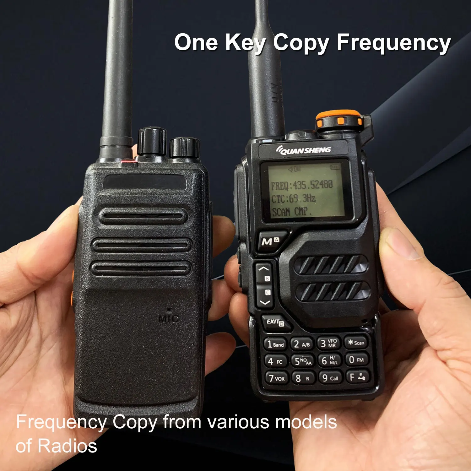 Quansheng UV-K5 50-600MHz 200Ch 5W Air Band Walkie Talkie UHF VHF DTMF FM Scrambler NOAA Wireless Frequency Copy Two Way Radio