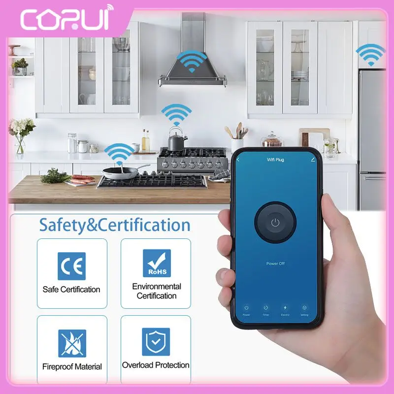 

Power Monitoring Wifi Socket Smart Home Eu Plug Timer Smart Outlet Overcharge Protection Voice Control Via Alexa Google Home 16a