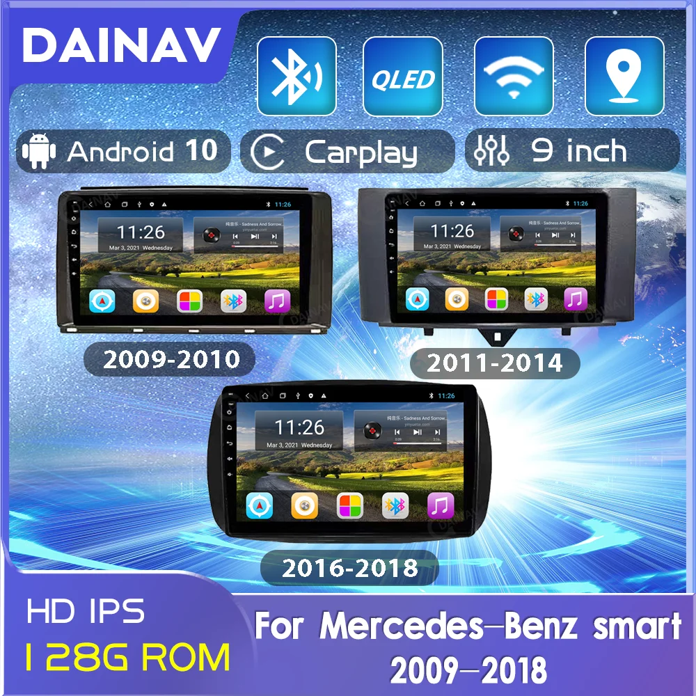 

2 Din Android 10.0 Car stereo video For BENZ SMART 2009-2018 Car Radio GPS Navigation Carplay Multimedia Player head unit