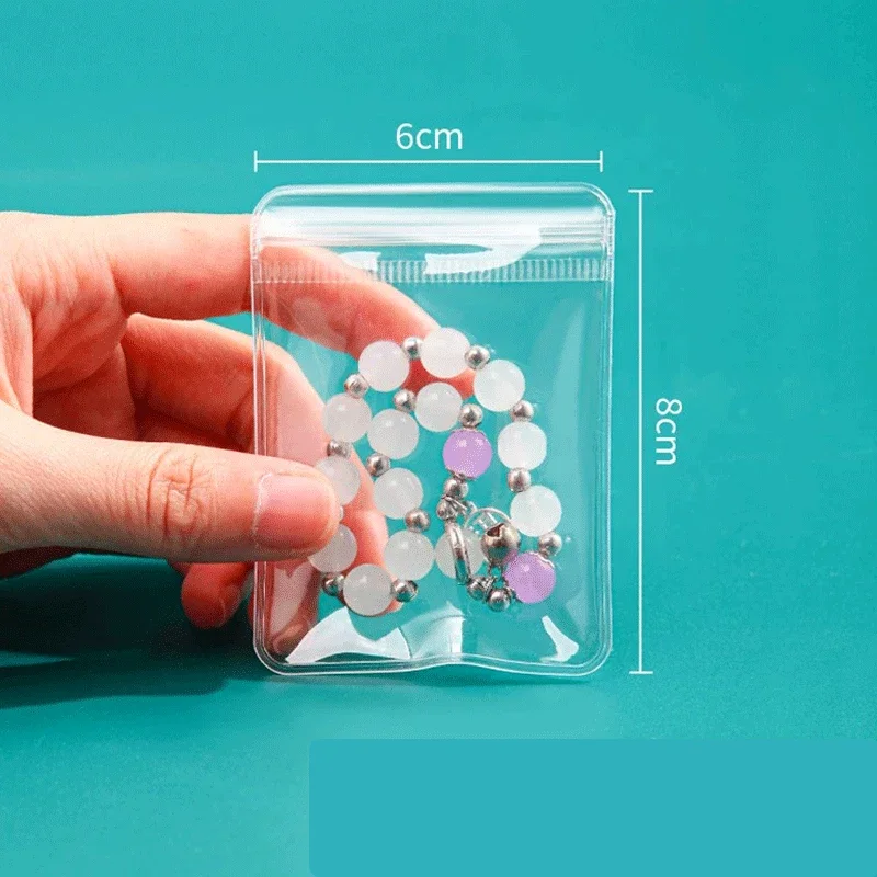 

Прозрачные сумки для хранения украшений из ПВХ, 10/100 шт.