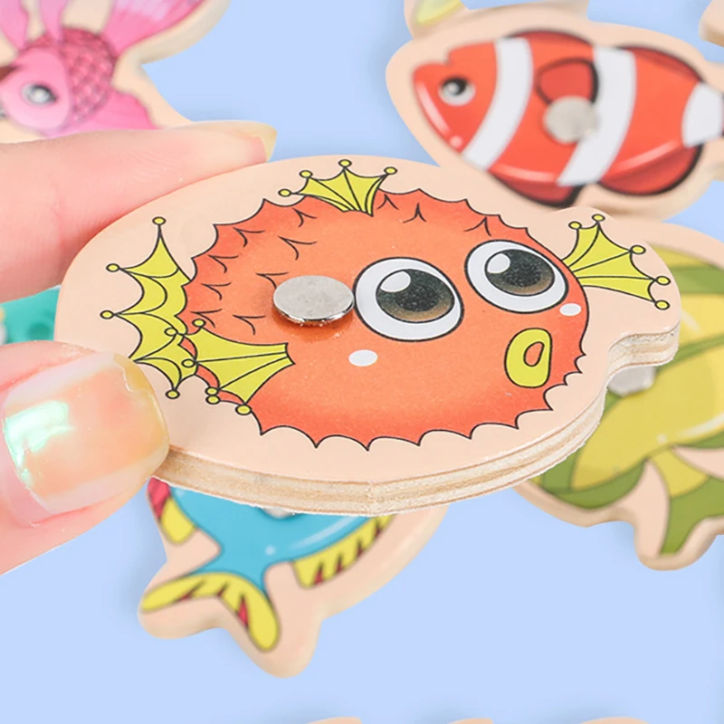 Деревянная рыболовная игра Монтессори обучающая детская игрушка для малышей