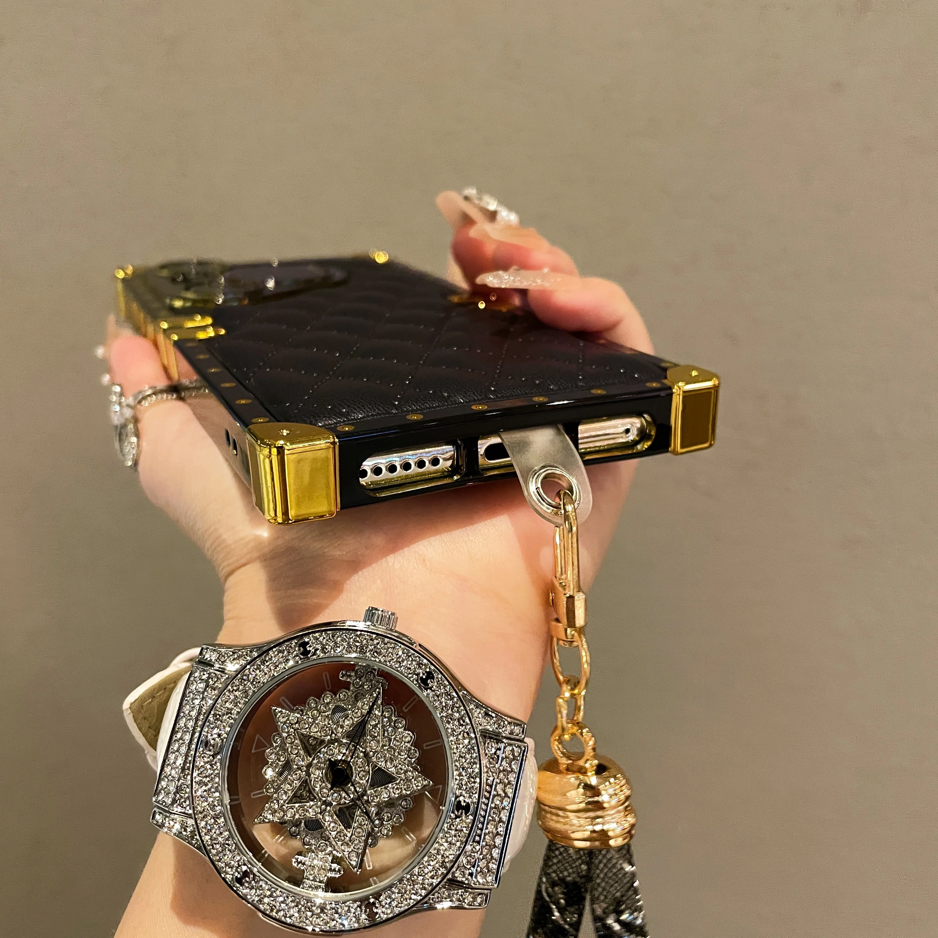 Противоударный кожаный чехол с геометрическим рисунком для Huawei Pura 70 Pro защитный